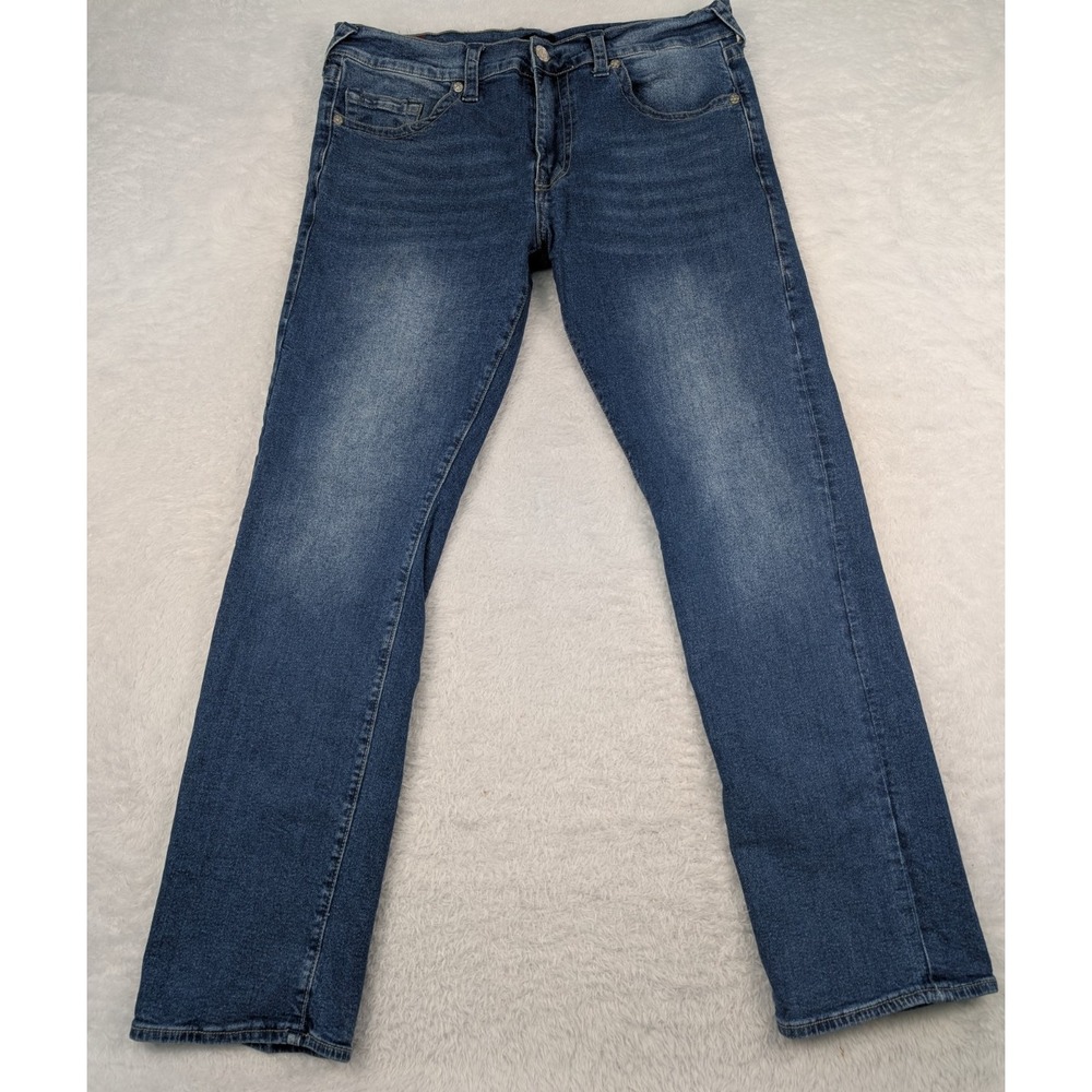 True Religion Ricky Jeans Men's Size 36x33 Relaxed Straight Blue Denim Cotton